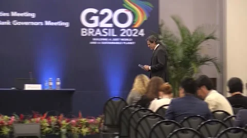 G20 countries commit to cooperate to prevent evasion by the ultra rich, Río de J Video stock 280281242