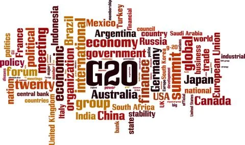 G20 word cloud Stock Illustration