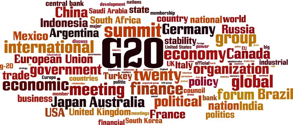 G20 word cloud Stock Illustration