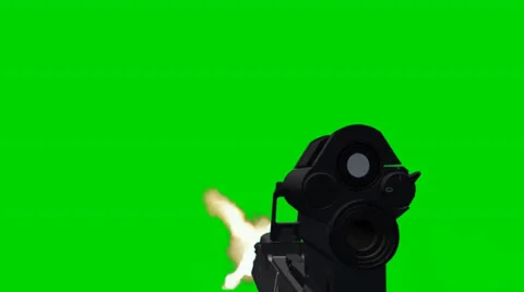G36 Assault Rifle fires - separated on green screen Stock-Footage 33795652