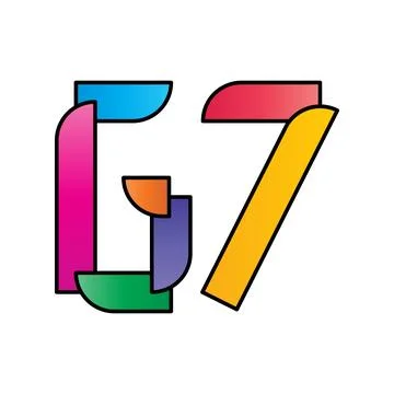G7 colorful logo vector illustration Stock Illustration