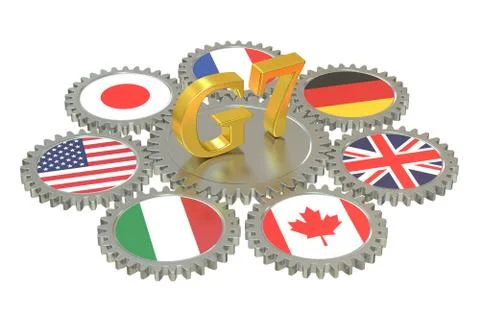 G7 concept, 3D rendering Stock Illustration
