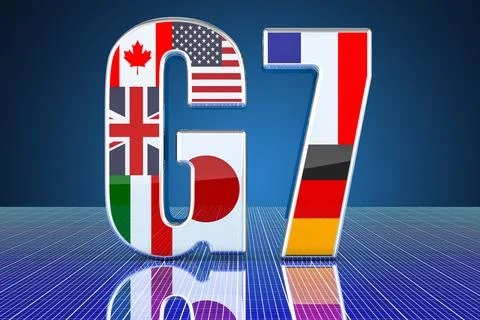 G7 concept, 3D rendering Illustration