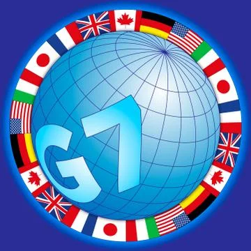 G7 global summit of industrialized countries symbol Illustrazione stock