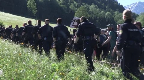 G7 Summit protest Sunday 7 2015 Alps Stock Footage 51022423