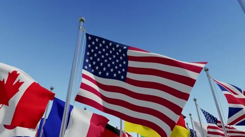The G8 countries flags Video stock 130795515