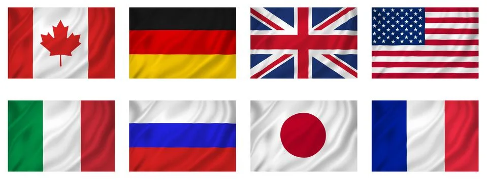 G8 Flags Stock Illustration