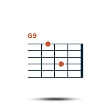 G9, Basic Guitar Chord Chart Icon Vector Template イラスト素材