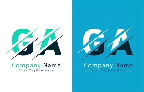 GA Letter Logo Vector Design Template Elements Illustrazione stock
