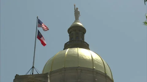 GA state capitol close-up Stock-Footage 990913