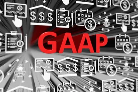 GAAP concept blurred background 3d render illustration Stock Illustration