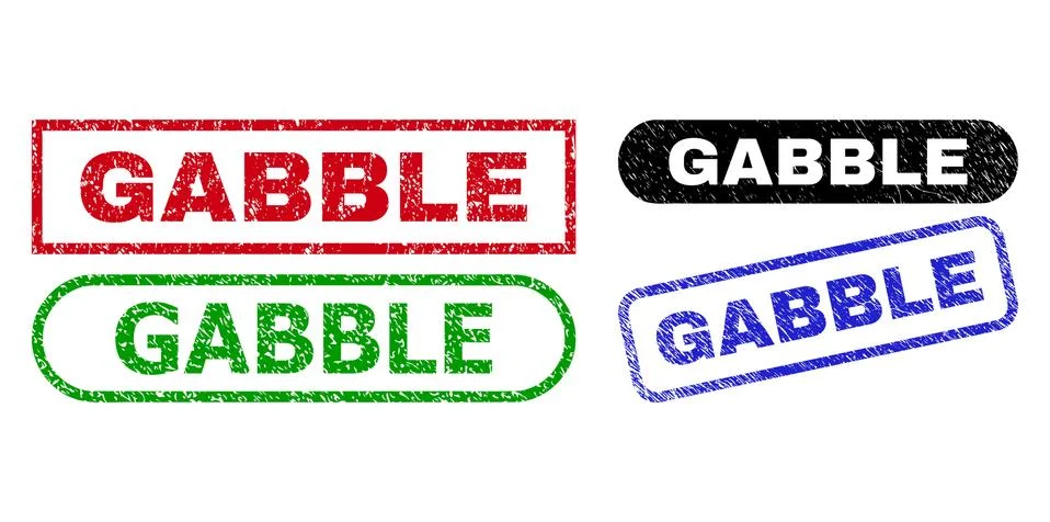 GABBLE Rectangle Seals with Corroded Texture イラスト素材