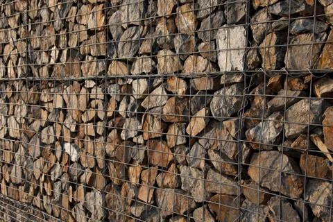 Gabion wall Stock Photos