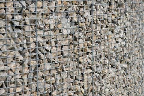 Gabion wall Foto stock