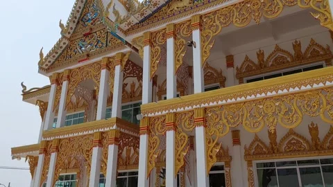 The gable of the temple pavilion is beautiful Stock Footage 276518914