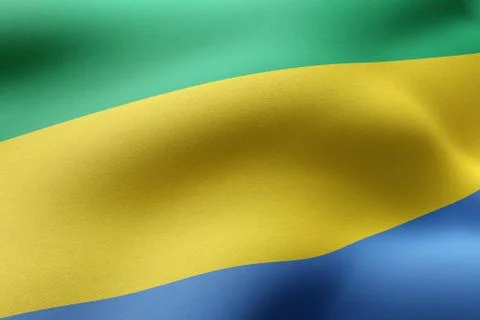 Gabon 3d flag Stock Illustration
