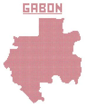 Gabon Africa Dot Map Illustrazione stock