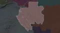 Gabon and capital circled and zoomed. Administrative 4k or 4k+ Resolution