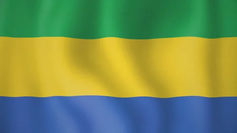 Gabon animated flag. Seamless loop. 4K Stock-Footage 145440009