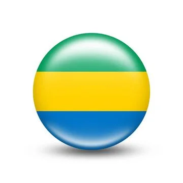 Gabon country flag in sphere with white shadow Gabon country flag in spher... Stock Photos