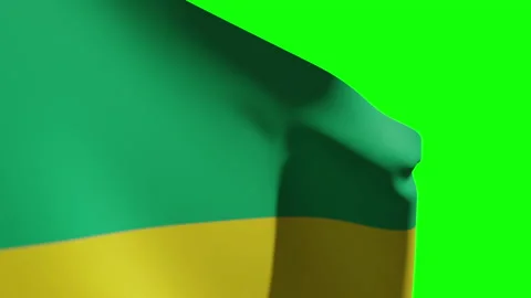 Gabon Flag Close Видео 134848576