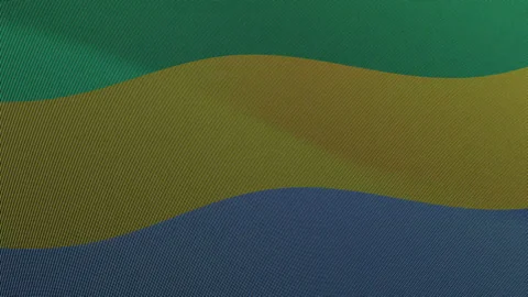 Gabon Flag Digital Particle Waving Seamless Loop Animation on Black Backgroun Stock Footage 339302545