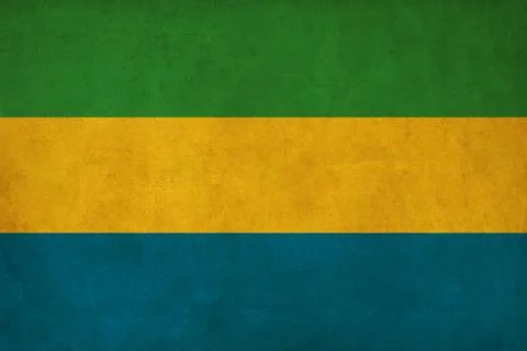 Gabon flag drawing ,grunge and retro flag series Stock Illustration