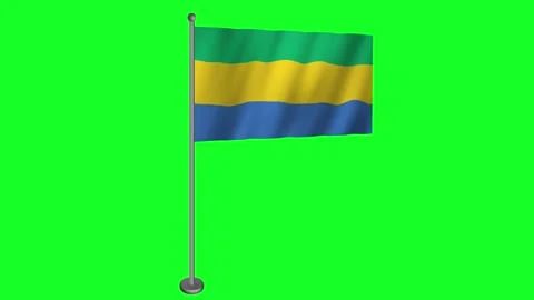 The Gabon Flag Fluttering Gracefully Stock Footage 277443252