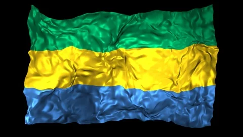 Gabon flag Stock Footage 110808005