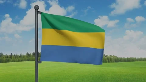 Gabon Flag Video stock 152708446