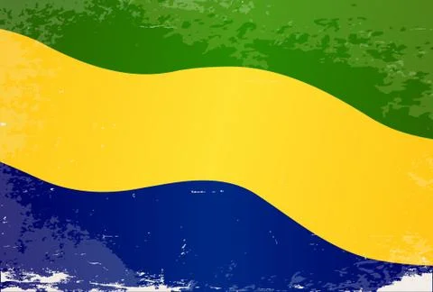 Gabon Flag Grunge Stock Illustration