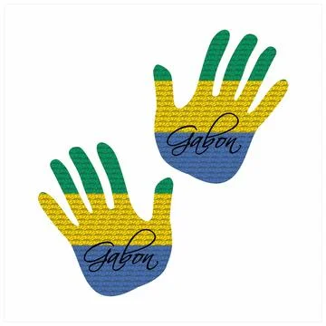 Gabon flag hand vector 库存插图