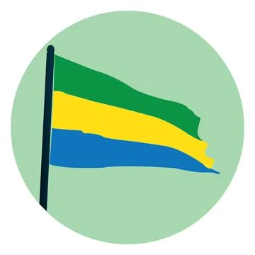 Gabon flag icon Stock Illustration