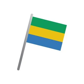 Gabon flag icon vector Stock Illustration