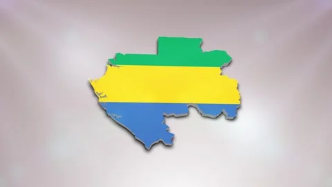 Gabon Flag on Map Stock Footage 277946110