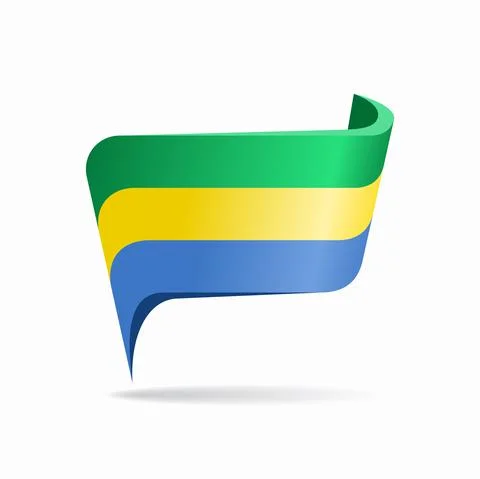 Gabon flag map pointer layout. Vector illustration. Stock Illustration