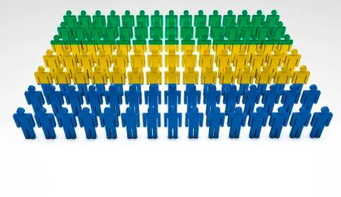 Gabon flag parade Illustrazione stock