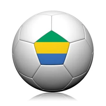 Gabon flag pattern 3d rendering of a soccer ball イラスト素材