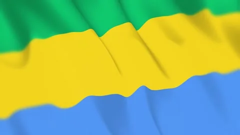 Gabon Flag Seamless Loop 4k 60fps on Sky Background Stock Footage 340344807