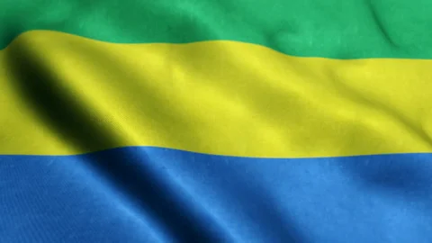Gabon Flag - Seamless Looping Video stock 219007276