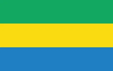 Gabon flag vector graphic. Rectangle Gabonese flag illustration. Gabon countr Stock Illustration