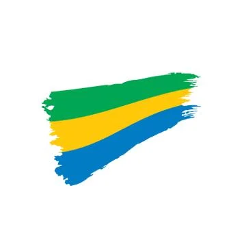 Gabon flag, vector illustration Stock Illustration