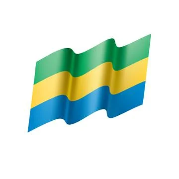 Gabon flag, vector illustration Stock Illustration
