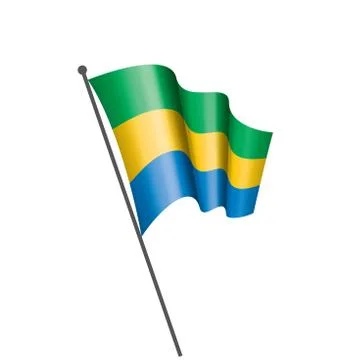 Gabon flag, vector illustration Stock Illustration