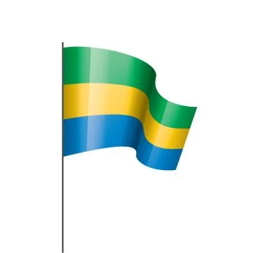 Gabon flag, vector illustration Stock Illustration