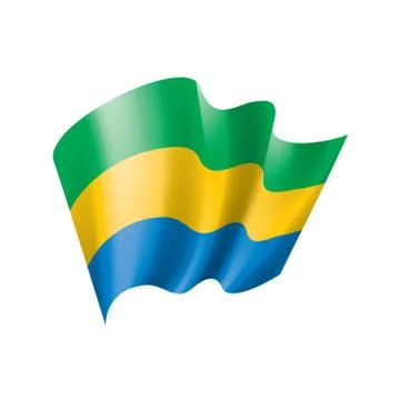 Gabon flag, vector illustration Stock Illustration