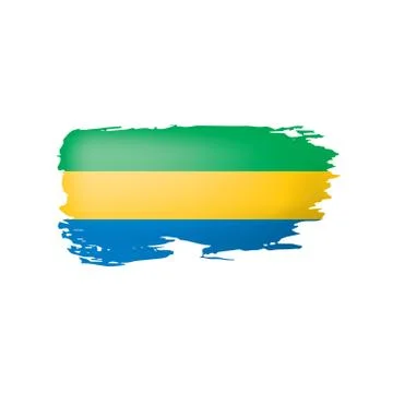 Gabon flag, vector illustration on a white background Illustrazione stock