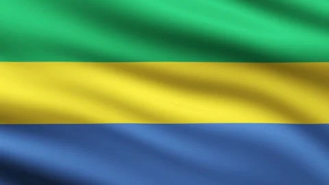 Gabon Flag Waving Animation Background Flag Of Gabon Background flaying in wind Stock Footage 272549435