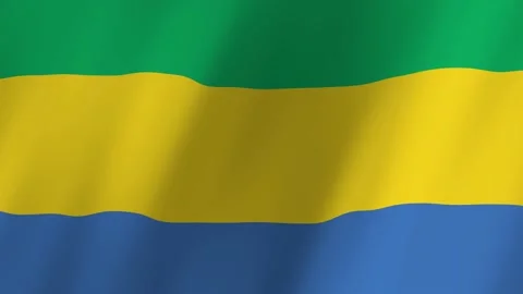 Gabon flag waving animation Stock Footage 220388449