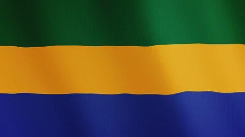 Gabon flag waving animation. Full Screen. Symbol of the country. Stock Footage 89552680